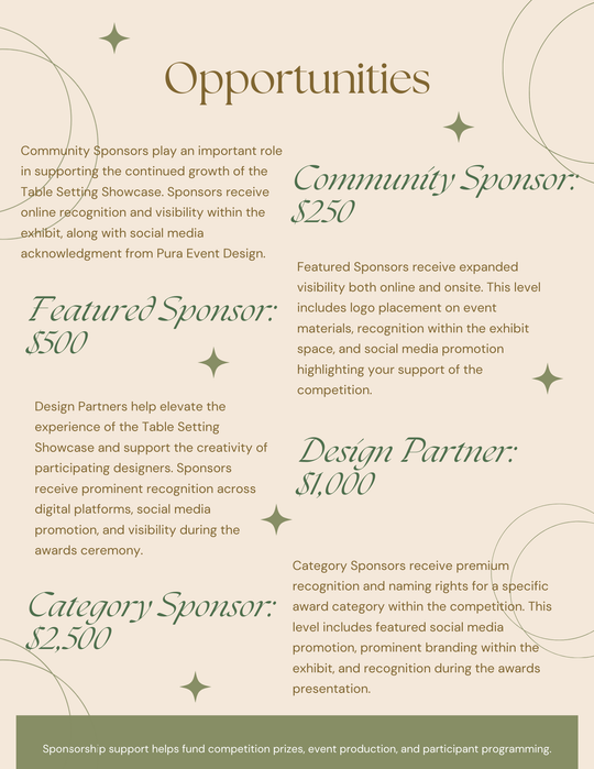 The Table Setting Showcase Sponsorship